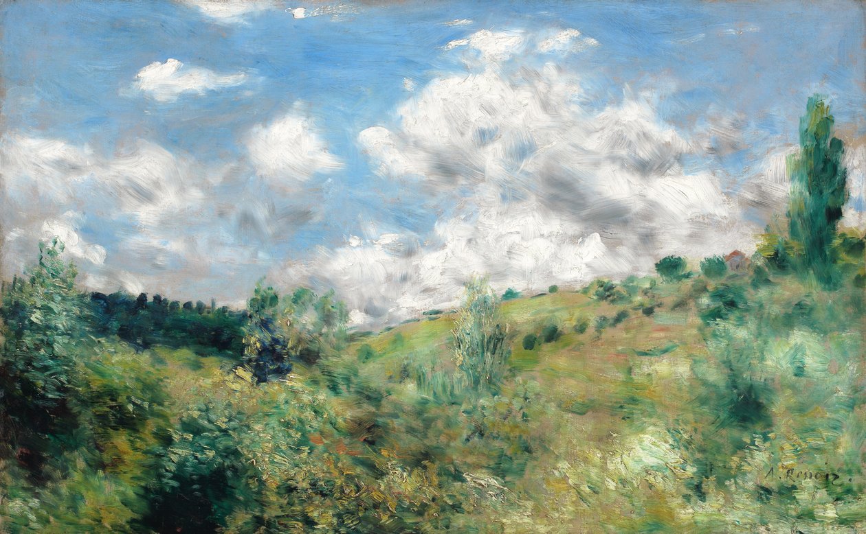 De windvlaag, c.1872 door Pierre Auguste Renoir