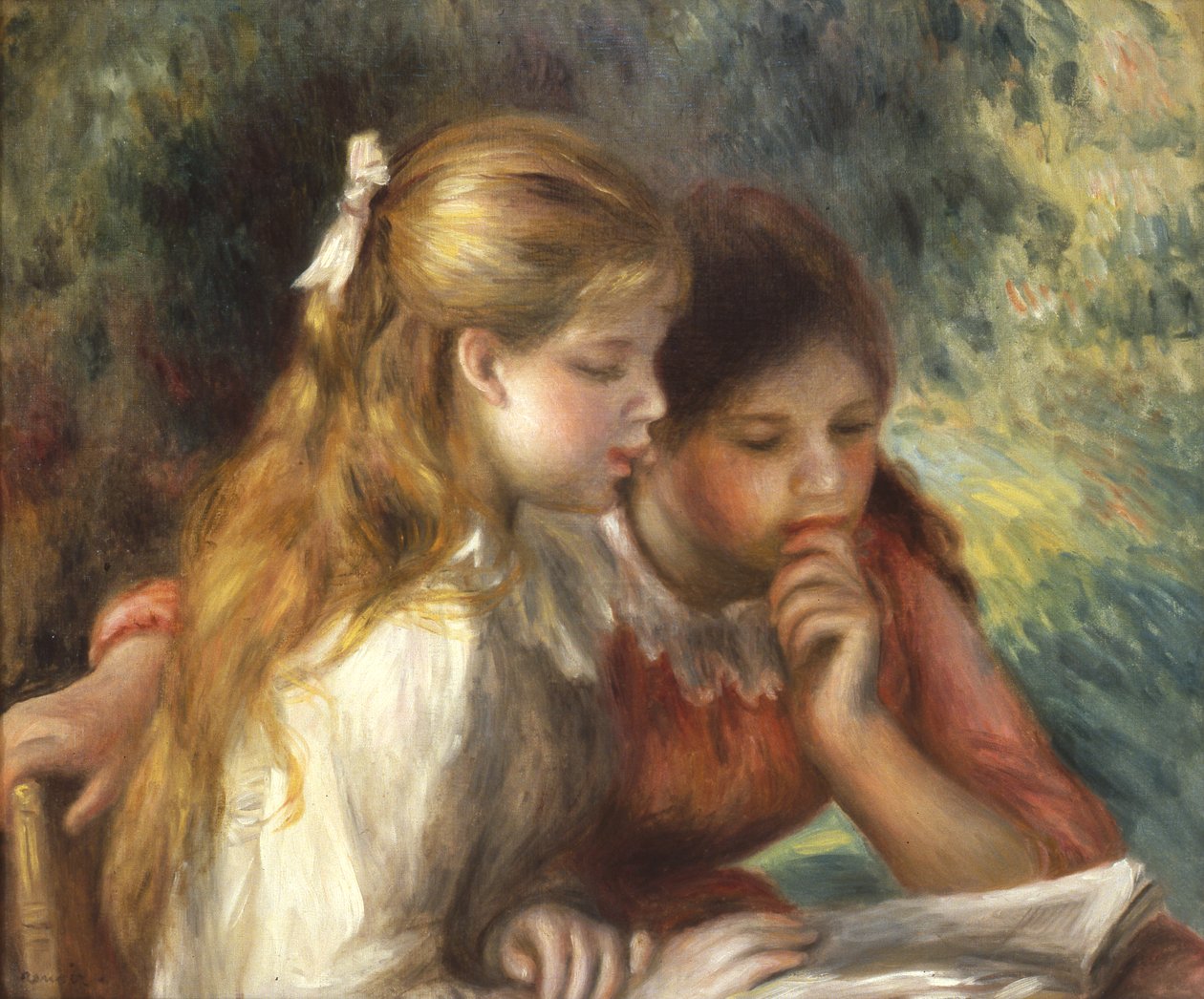 Het Lezen, c.1890-95 door Pierre Auguste Renoir