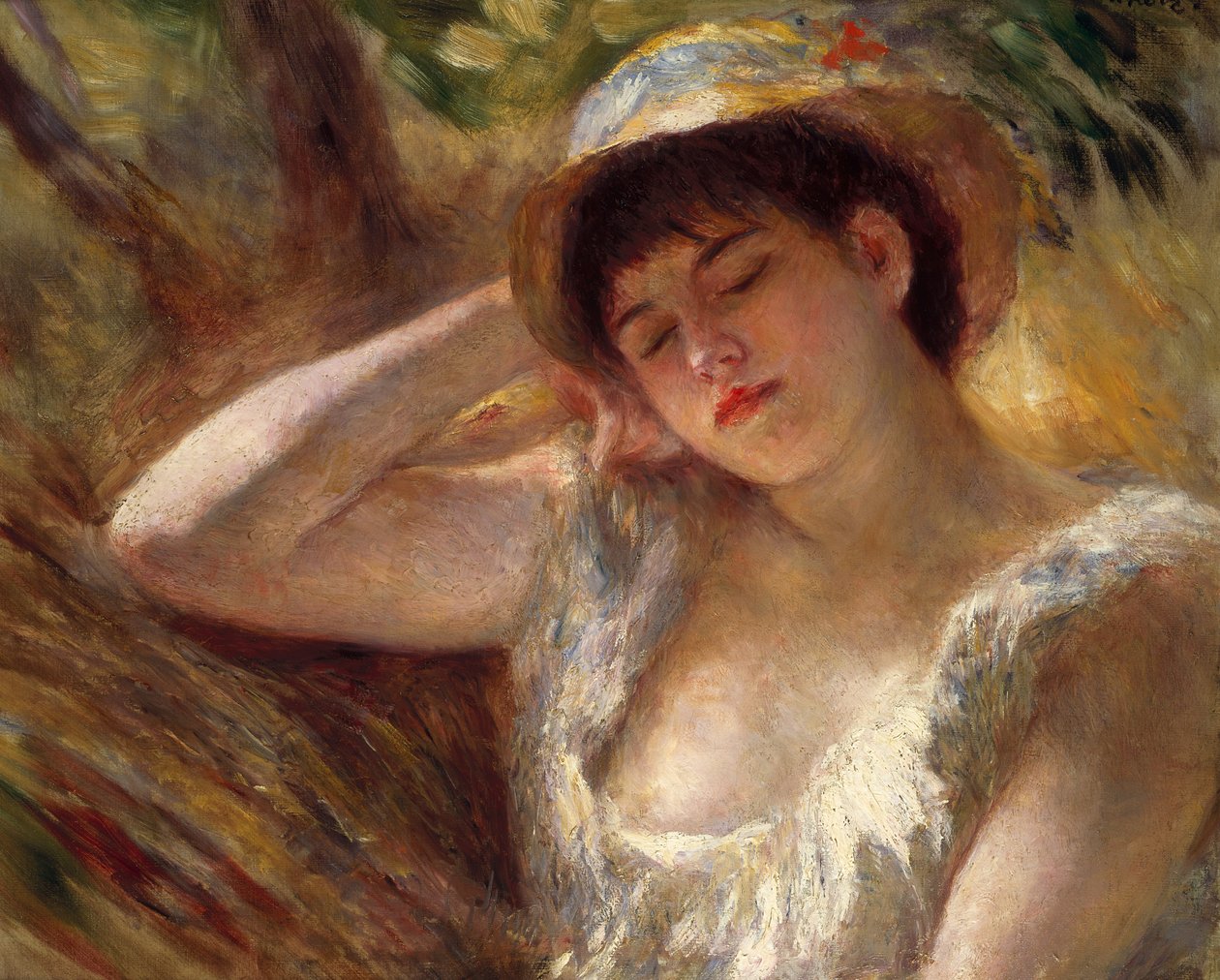 De Slaper, 1880 door Pierre Auguste Renoir