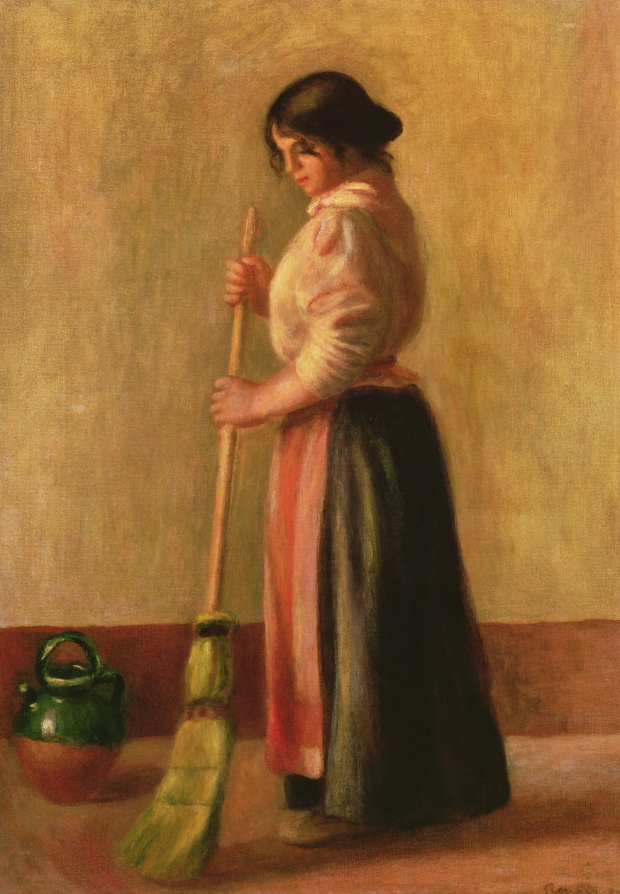 De veegster door Pierre Auguste Renoir