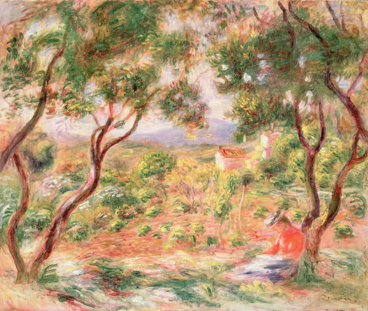 De wijngaarden in Cagnes, 1906 door Pierre Auguste Renoir