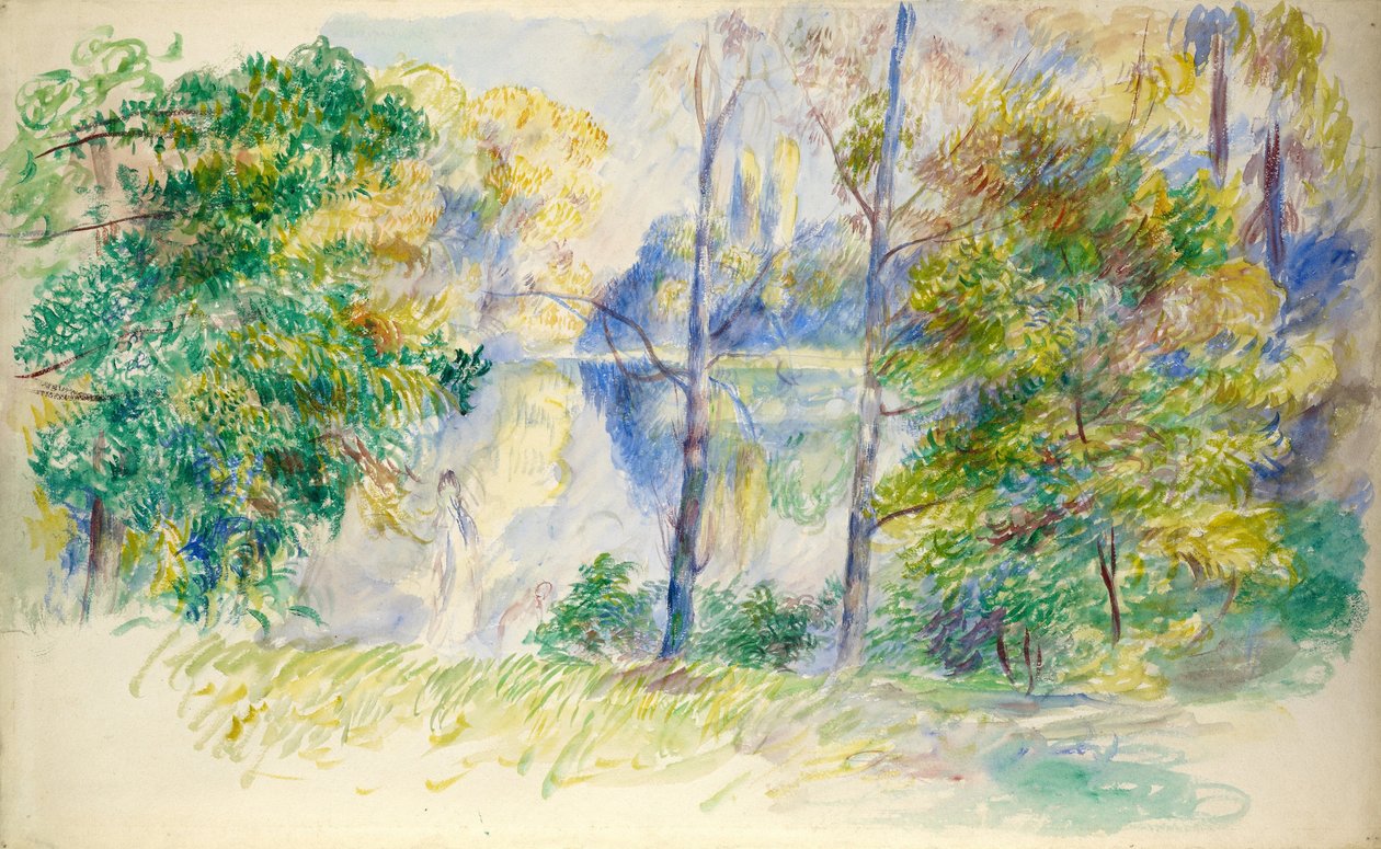 Uitzicht op een park door Pierre Auguste Renoir