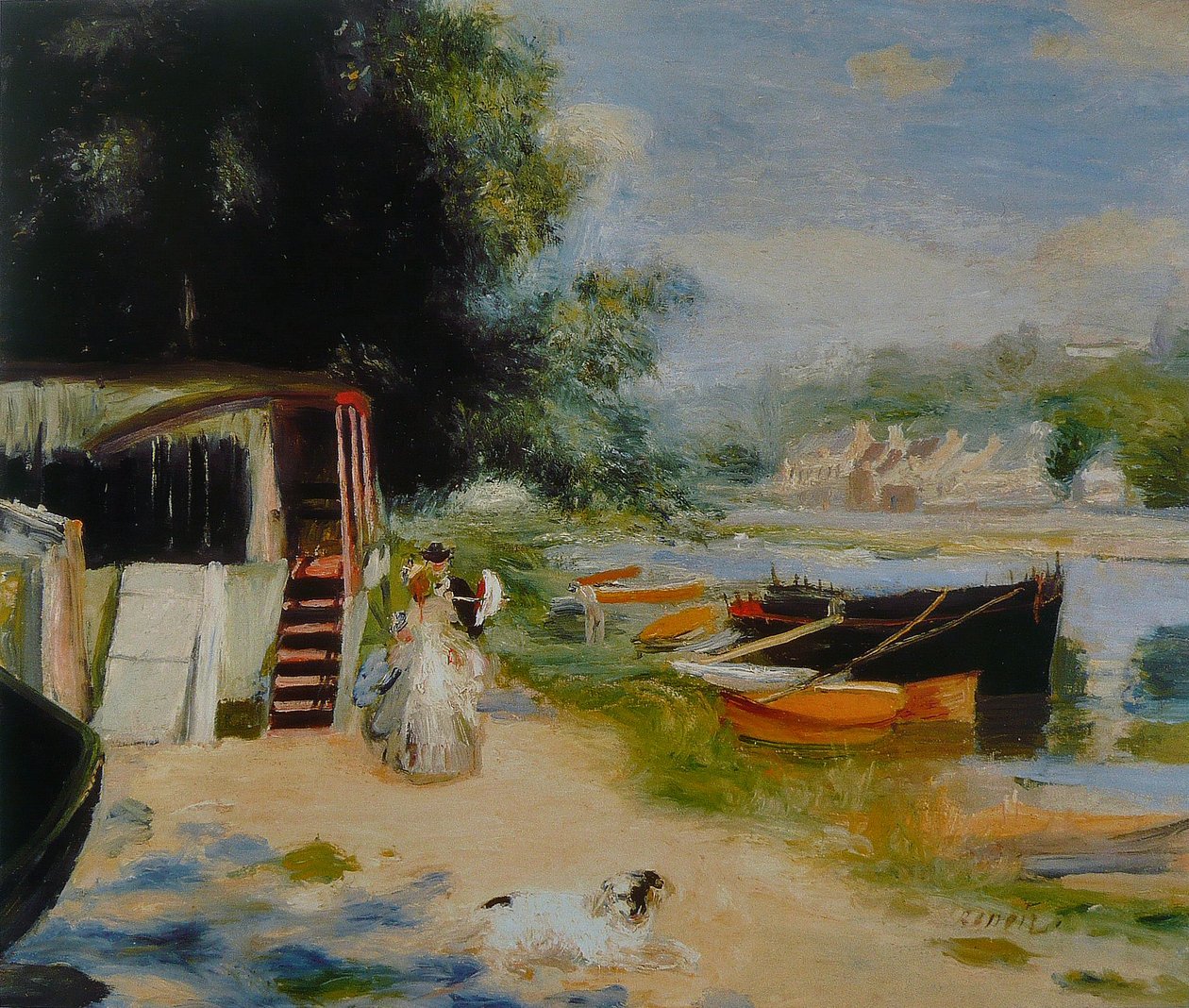 Uitzicht op Bougival door Pierre Auguste Renoir
