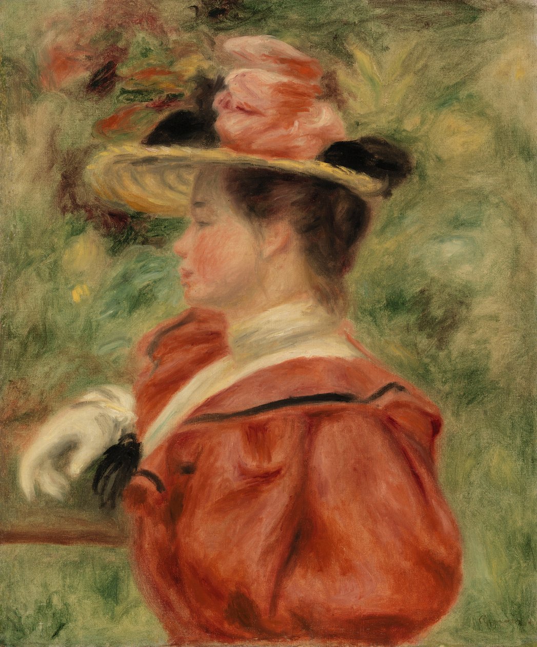 Vrouw met Handschoen (Femme au gant) door Pierre Auguste Renoir