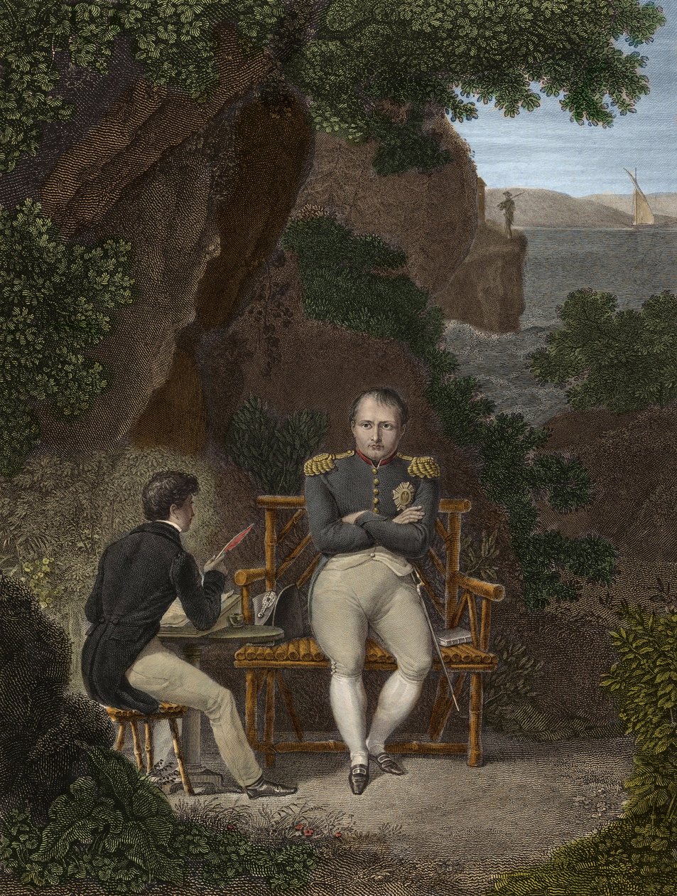 Napoleon I in ballingschap op Sint-Helena door Pierre Charles Bacquoy