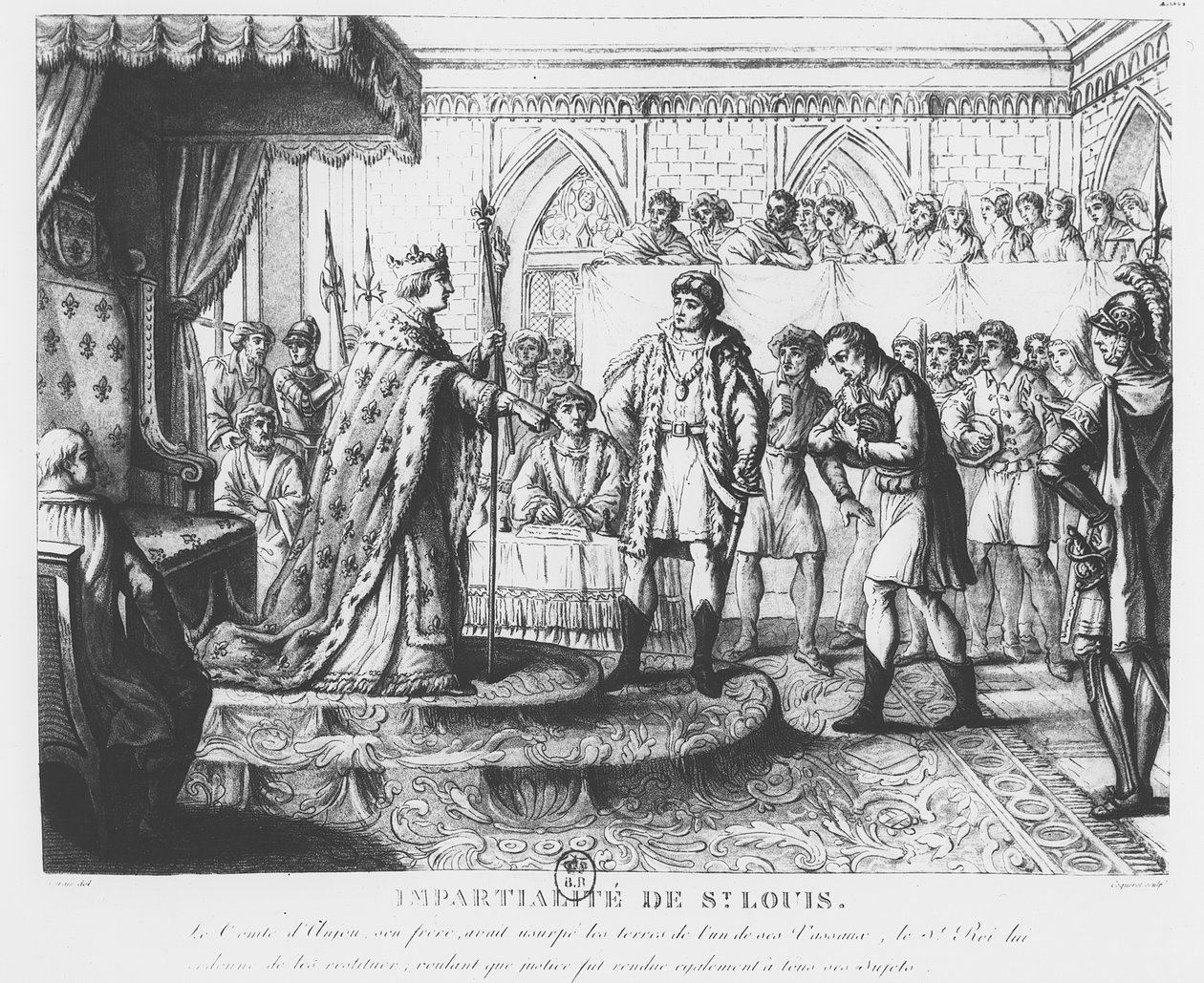 De Onpartijdigheid van Lodewijk IX door Pierre Charles Coqueret