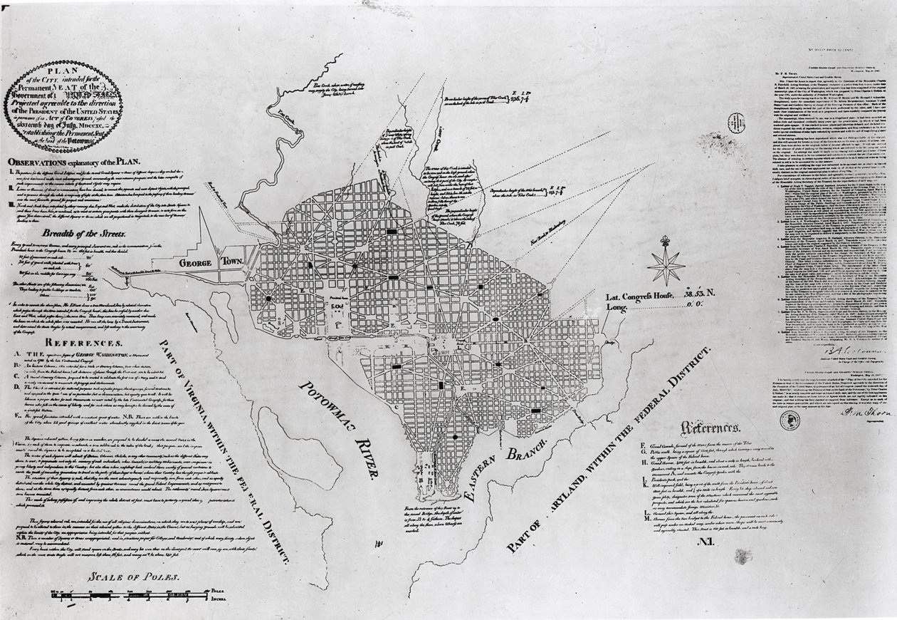 Plan van Washington D.C., gepubliceerd in 