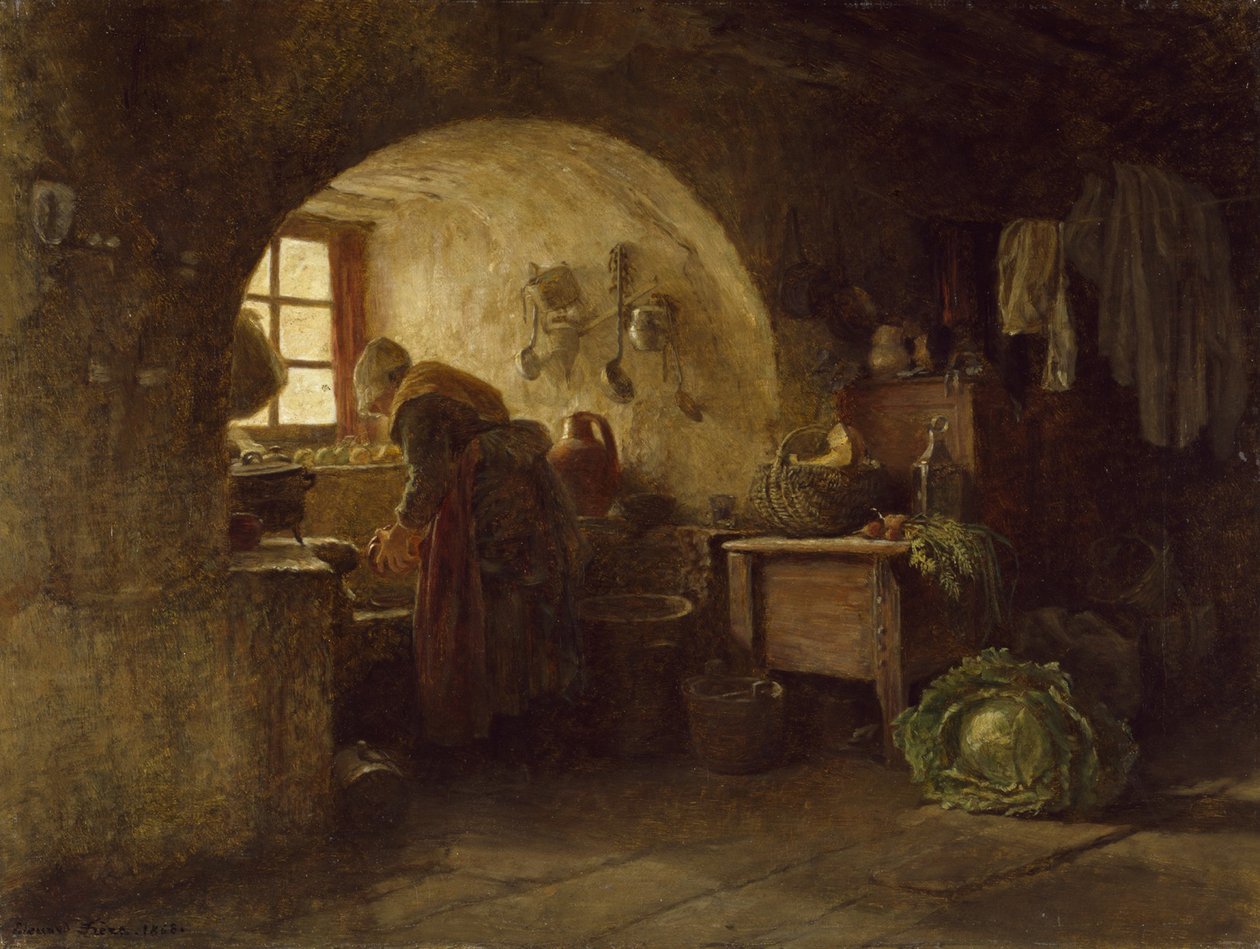 Diner Voorbereiden, 1858 door Pierre Edouard Frere