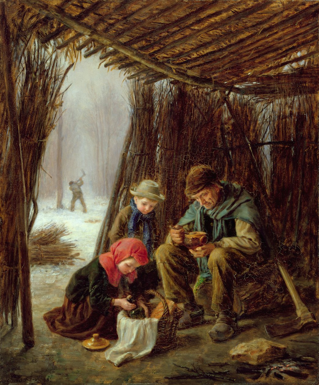 De maaltijd van de houthakker, 1873 door Pierre Edouard Frere