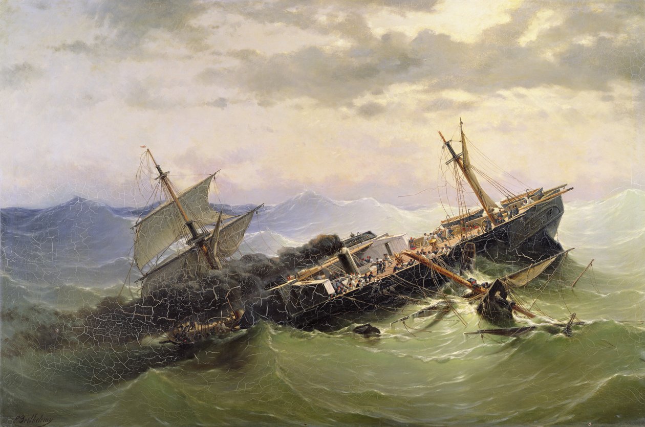 Zeegezicht door Pierre Emile Berthelemy