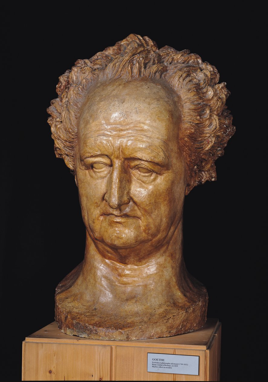 Buste van Johann Wolfgang von Goethe (1749-1832), 1831 (gips) door Pierre Jean David d