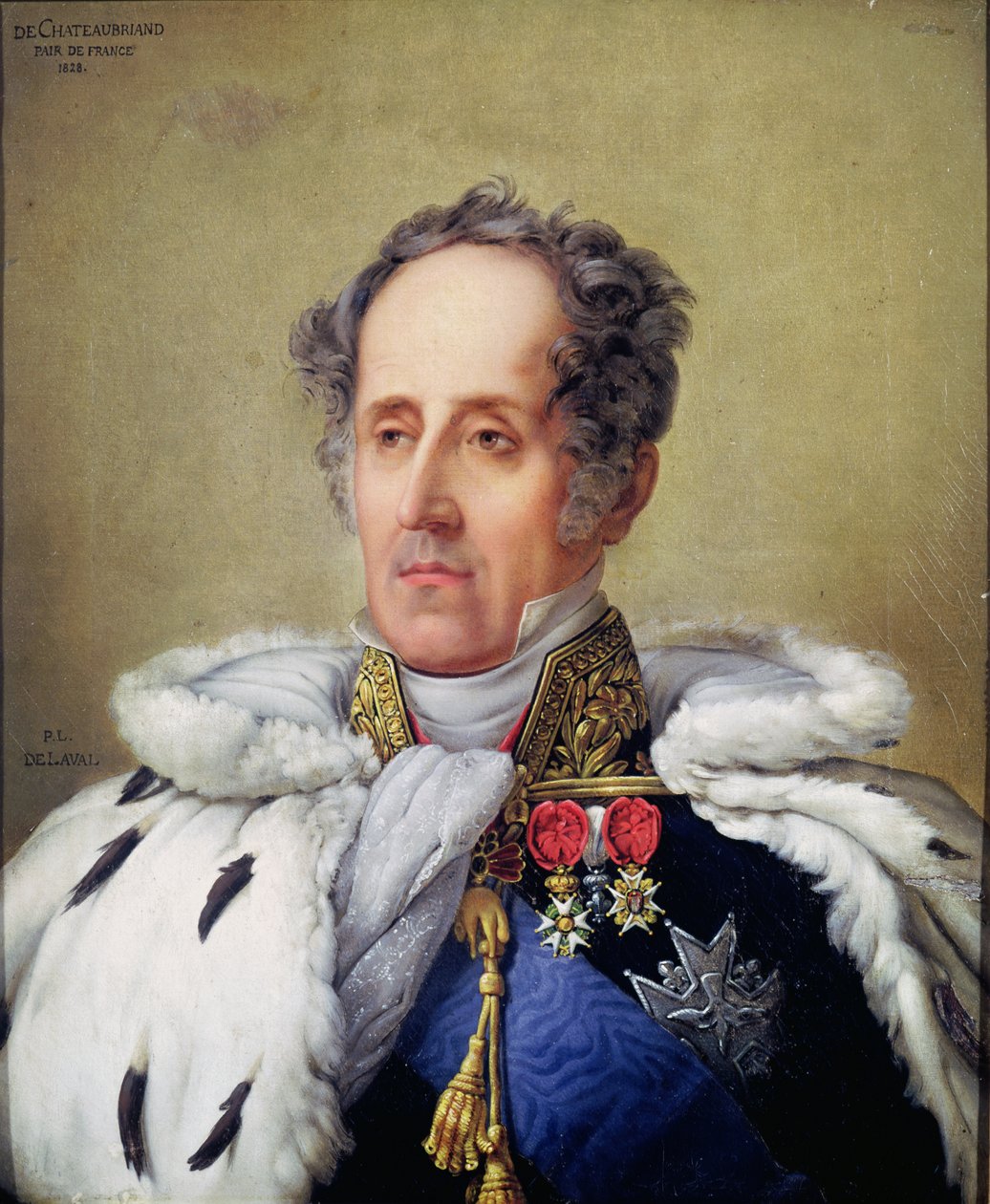 Portret van Francois Rene Vicomte de Chateaubriand door Pierre Louis Delaval