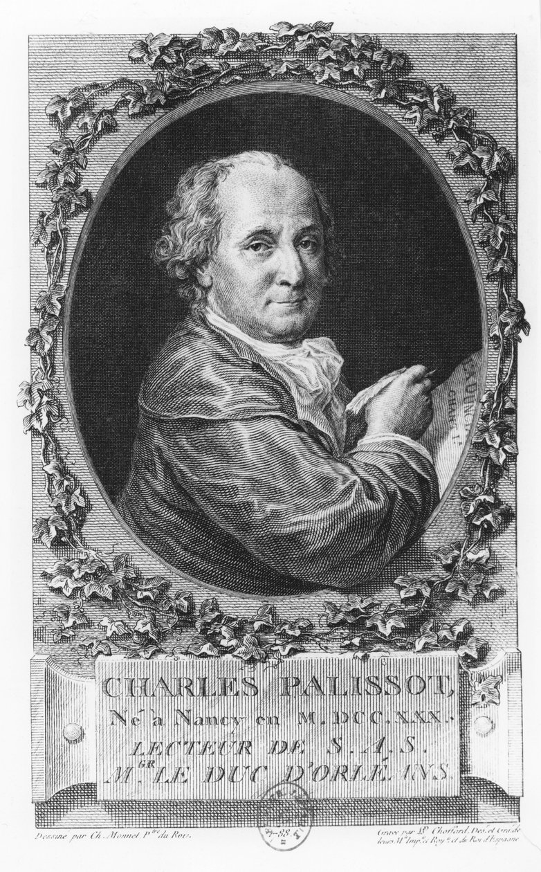Portret van Charles Palissot door Pierre Philippe Choffard