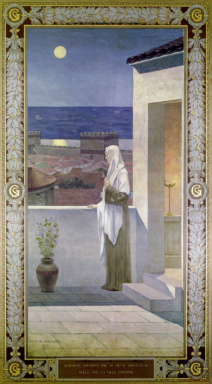 Sint Genevieve waakt over de slapende stad Parijs, 1898 door Pierre Puvis de Chavannes