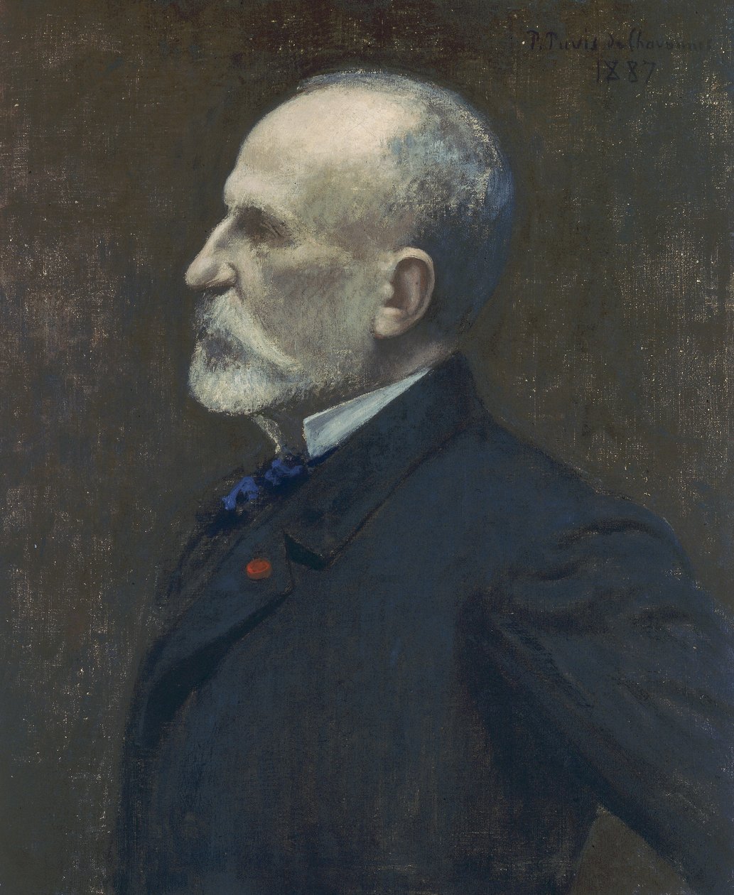 Zelfportret, 1887 door Pierre Puvis de Chavannes
