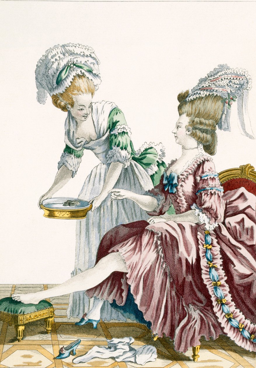 Een elegante vrouw die haar voeten wast, plaat 32 uit 