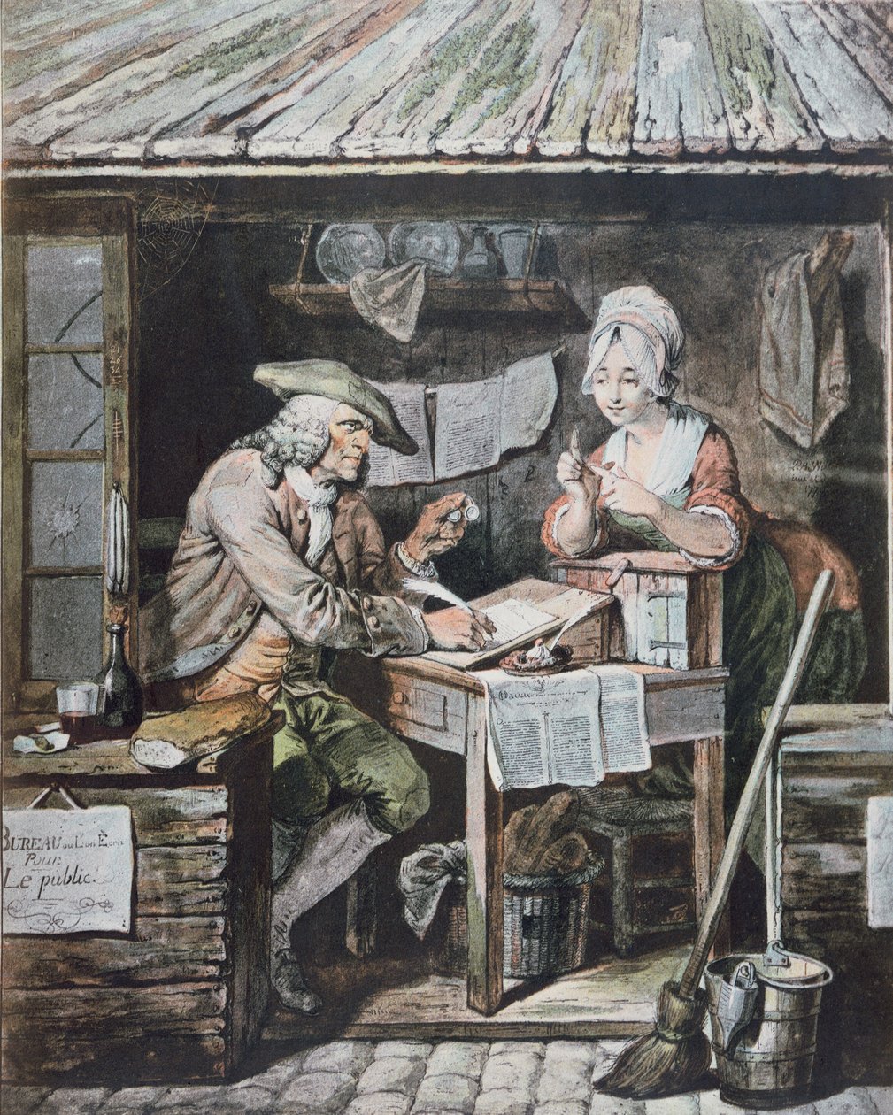 De publieke schrijver door Pierre Alexandre (after) Wille