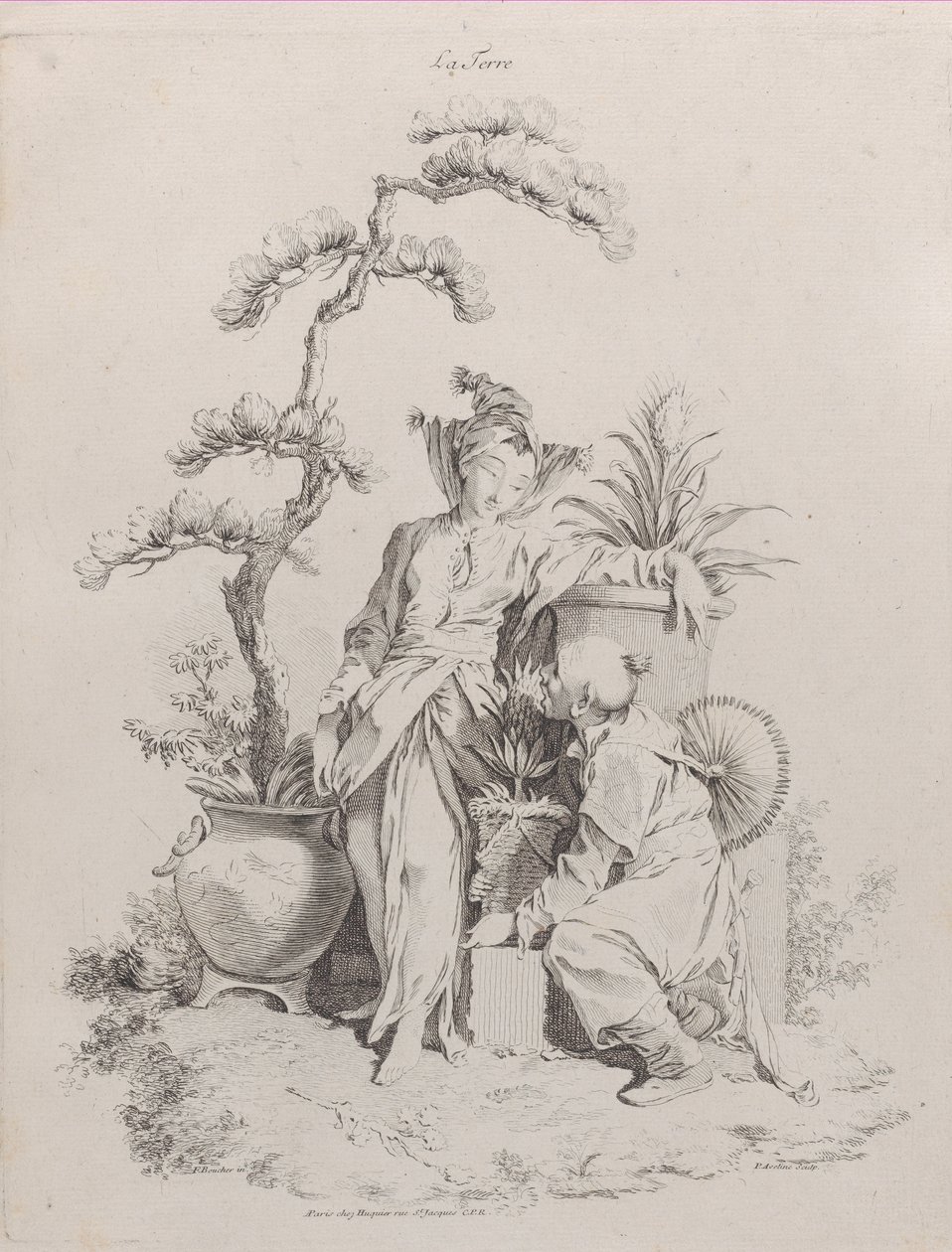 Aarde, uit De Vier Elementen, 1738-49 door Pierre Alexandre Aveline