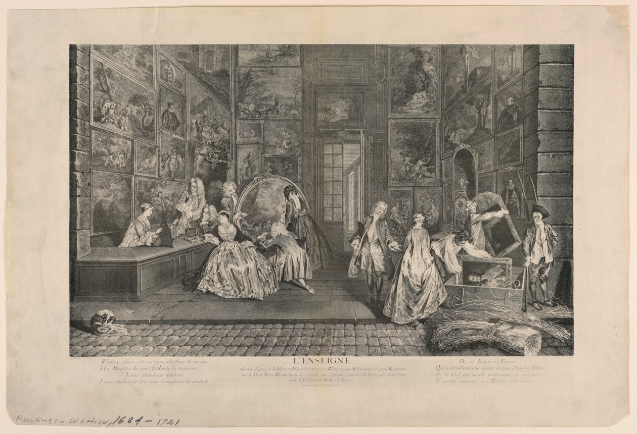 Het Uithangbord van Gersaint door Pierre Alexandre Aveline