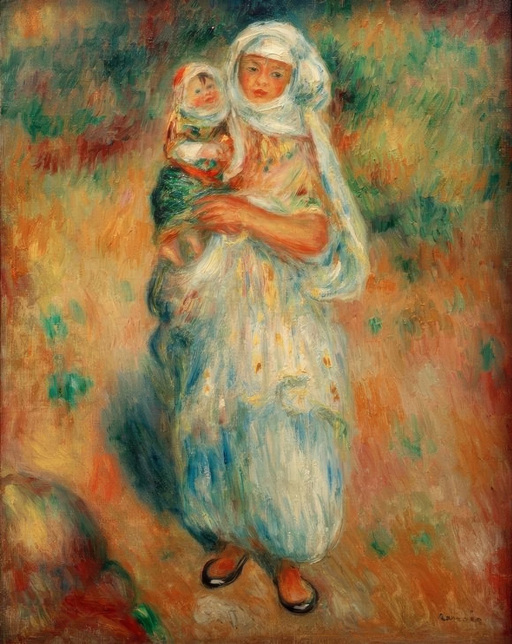 Algerijnse vrouw met kind door Pierre Auguste Renoir