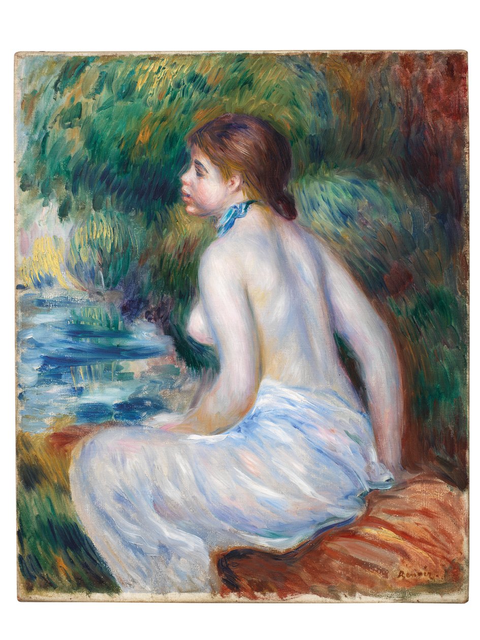 Bader zittend door Pierre Auguste Renoir