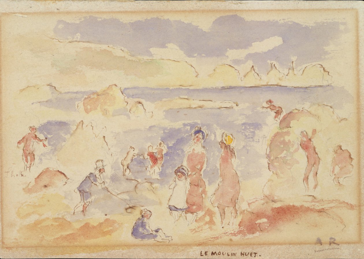Strandscène, 1883 door Pierre Auguste Renoir