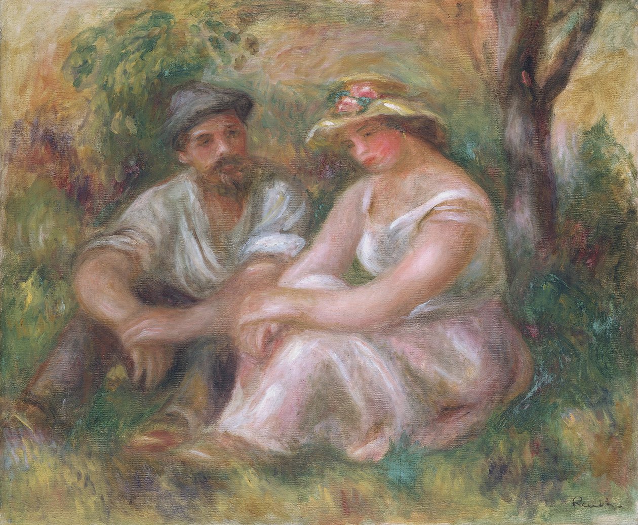 Gesprek door Pierre Auguste Renoir