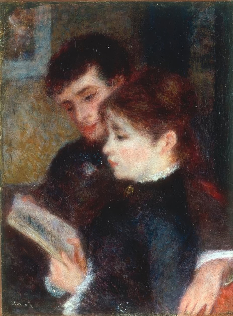 Lezend paar door Pierre Auguste Renoir