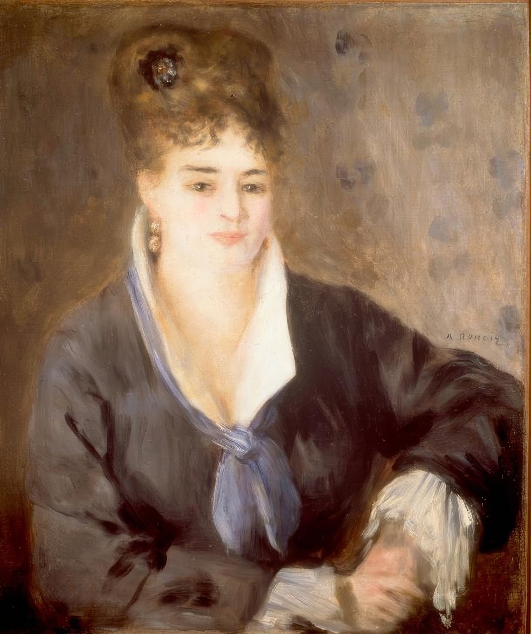 Dame in zwart door Pierre Auguste Renoir