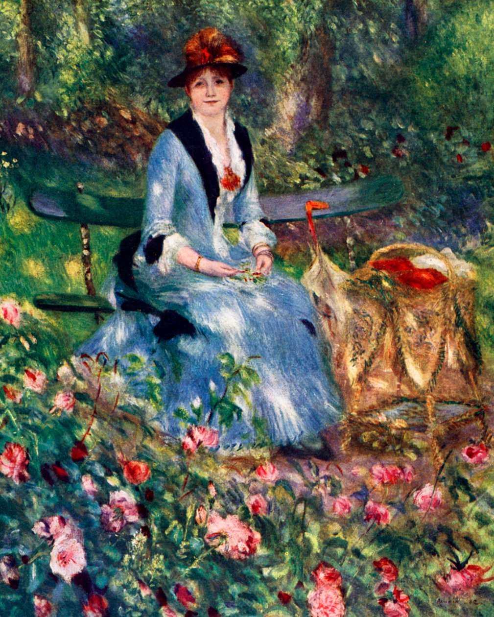 Dans Les Roses, 1882, 1929 door Pierre Auguste Renoir