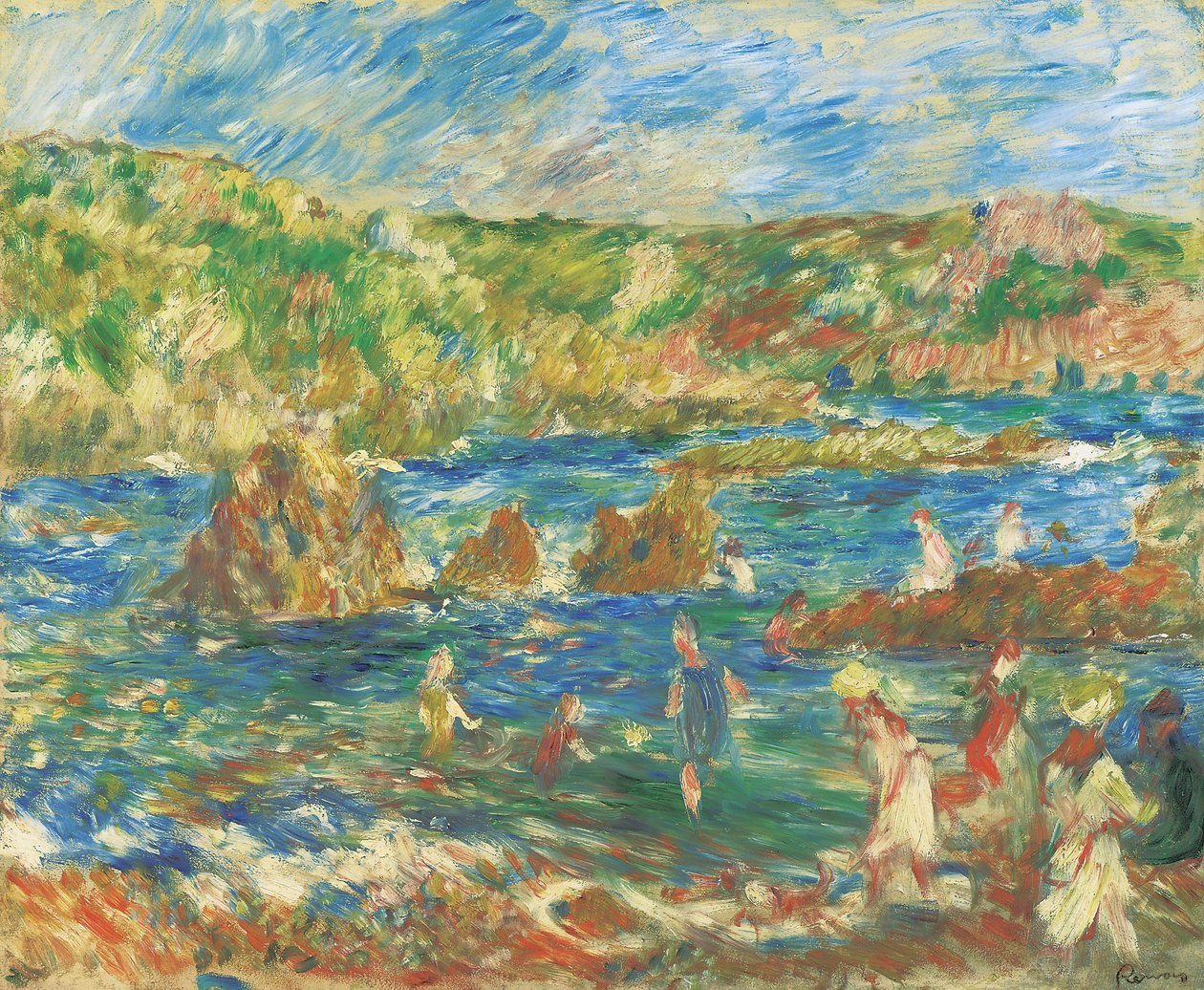 Kinderen op het strand Guernsey, ca. 1883 door Pierre Auguste Renoir