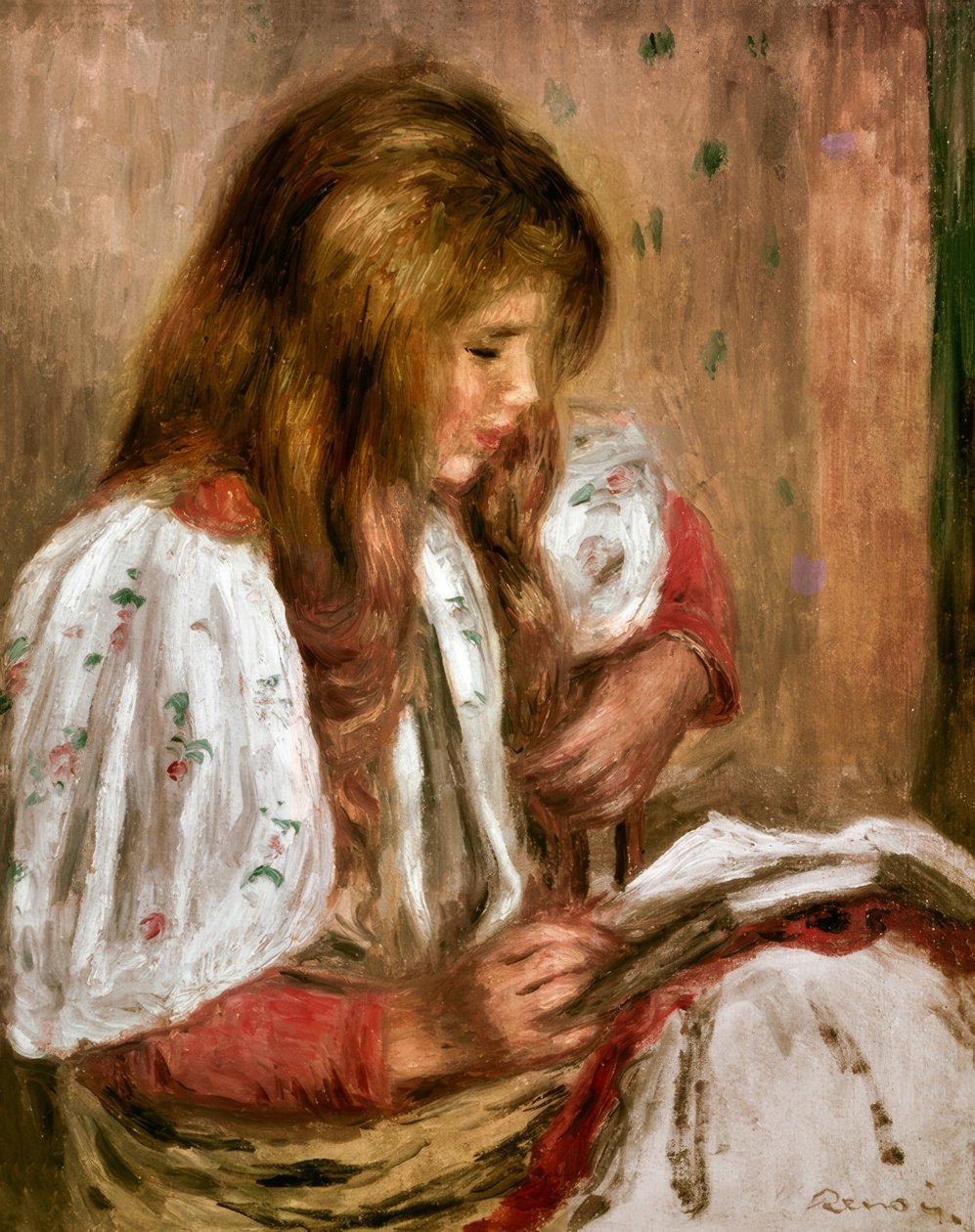 Meisje in het wit door Pierre Auguste Renoir