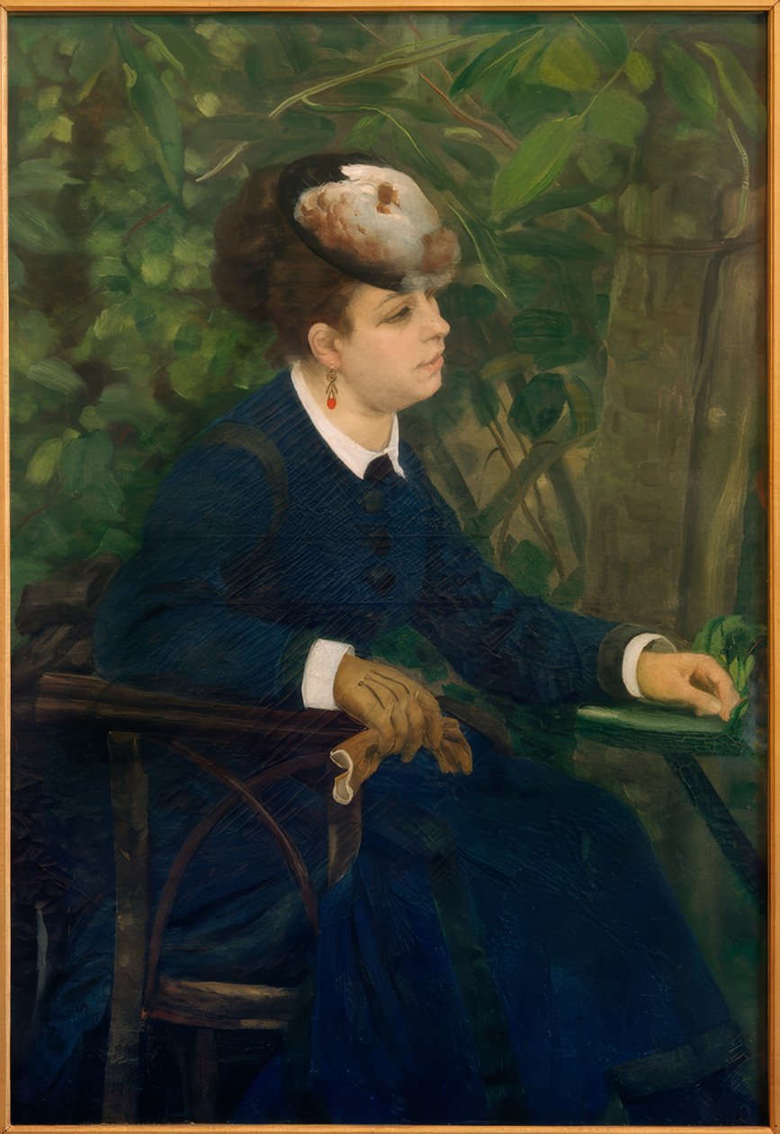 Vrouw in de tuin door Pierre Auguste Renoir