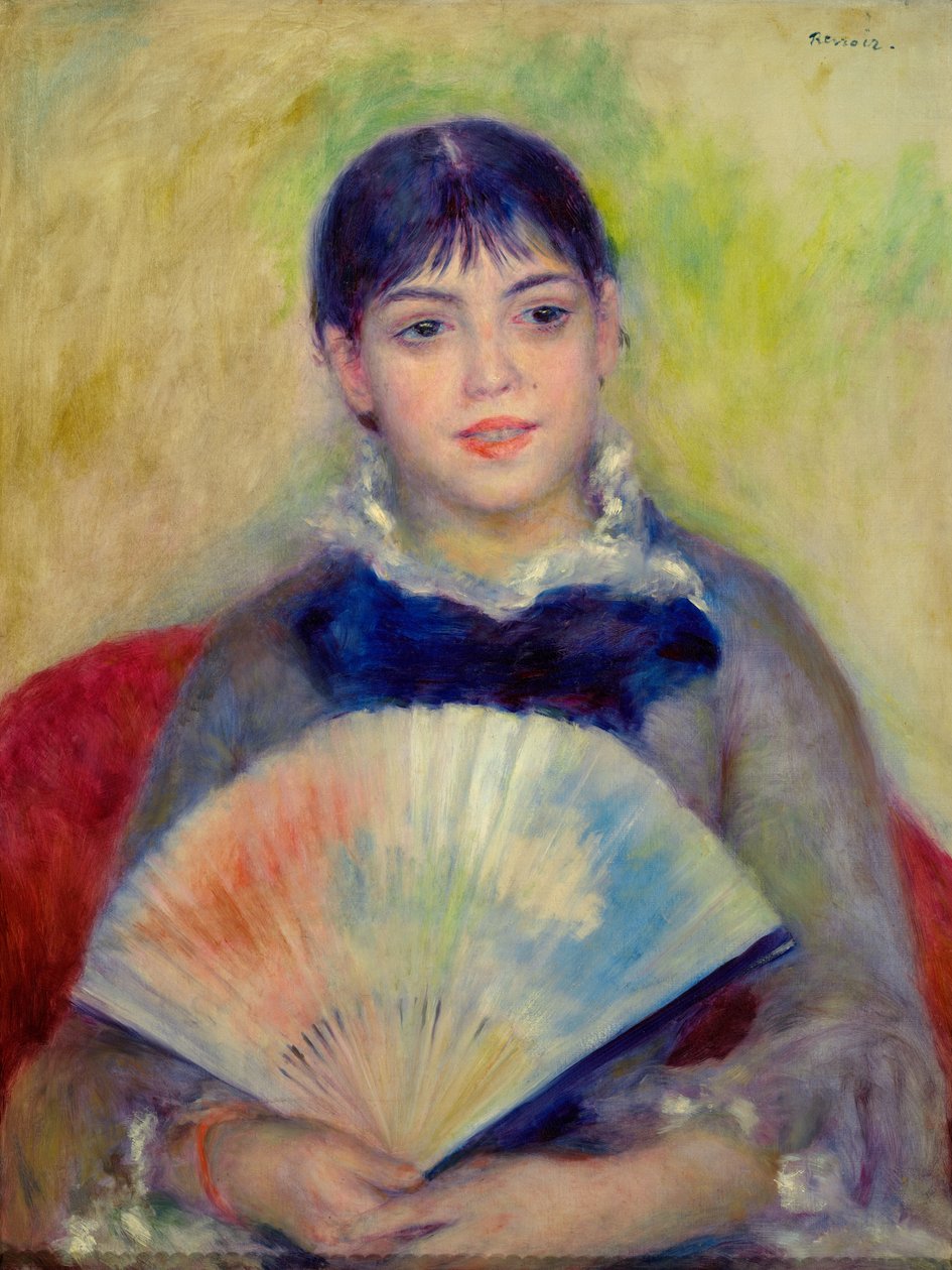 Meisje met een Waaier door Pierre Auguste Renoir
