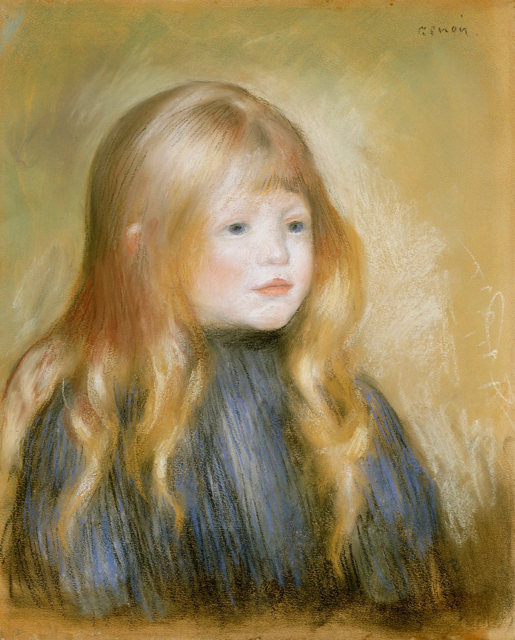 Hoofd van een kind door Pierre Auguste Renoir