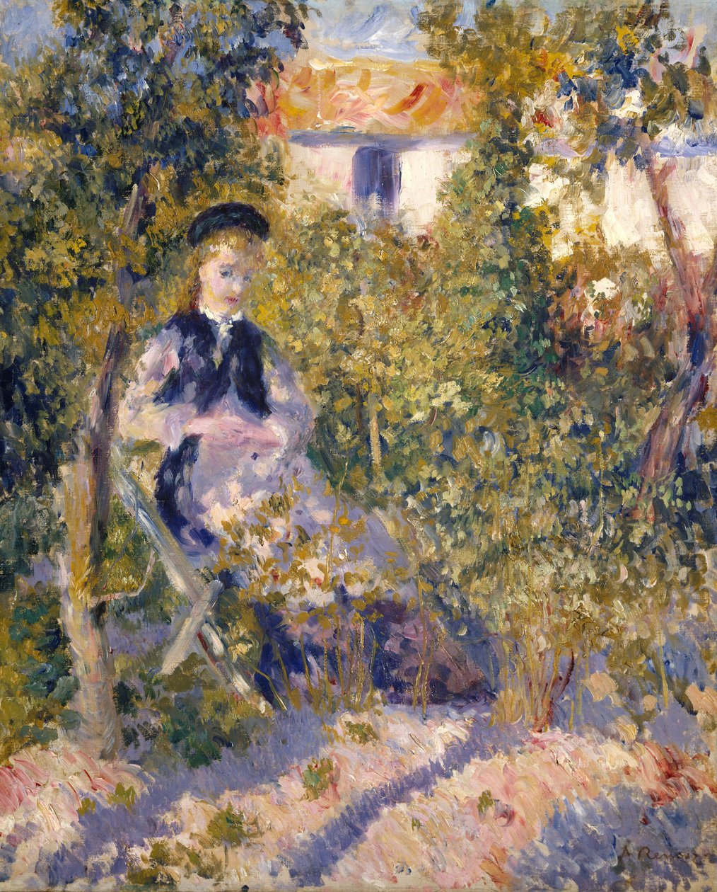 Nini in de tuin door Pierre Auguste Renoir
