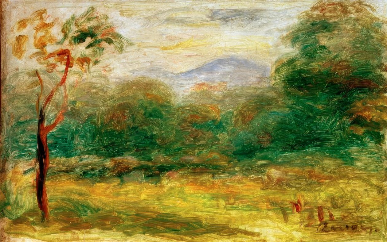 Landschap van de Midi (Cagnes) door Pierre Auguste Renoir
