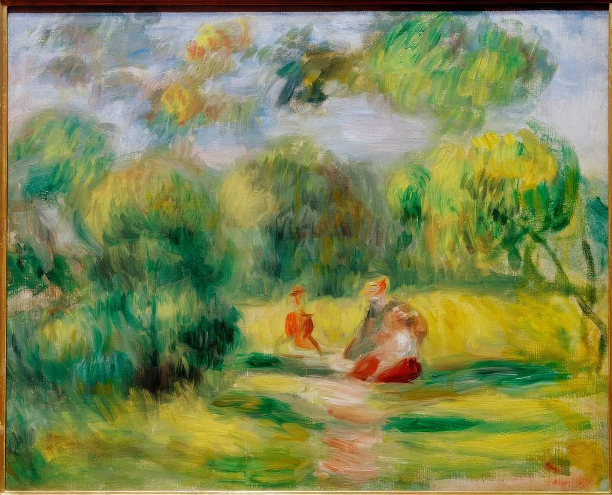 Personages in een Landschap door Pierre Auguste Renoir