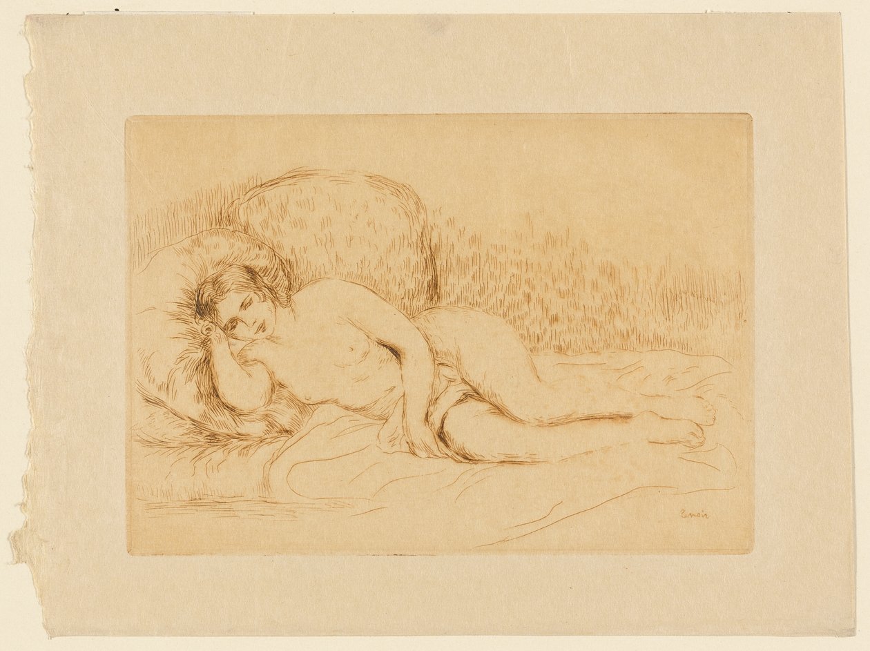 Liggende Naakt door Pierre Auguste Renoir