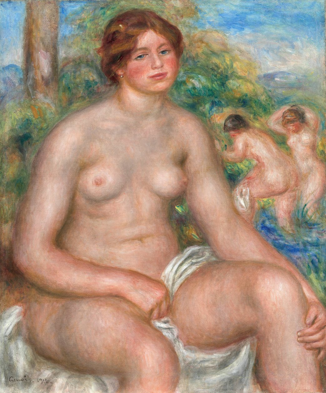Zittende bader door Pierre Auguste Renoir