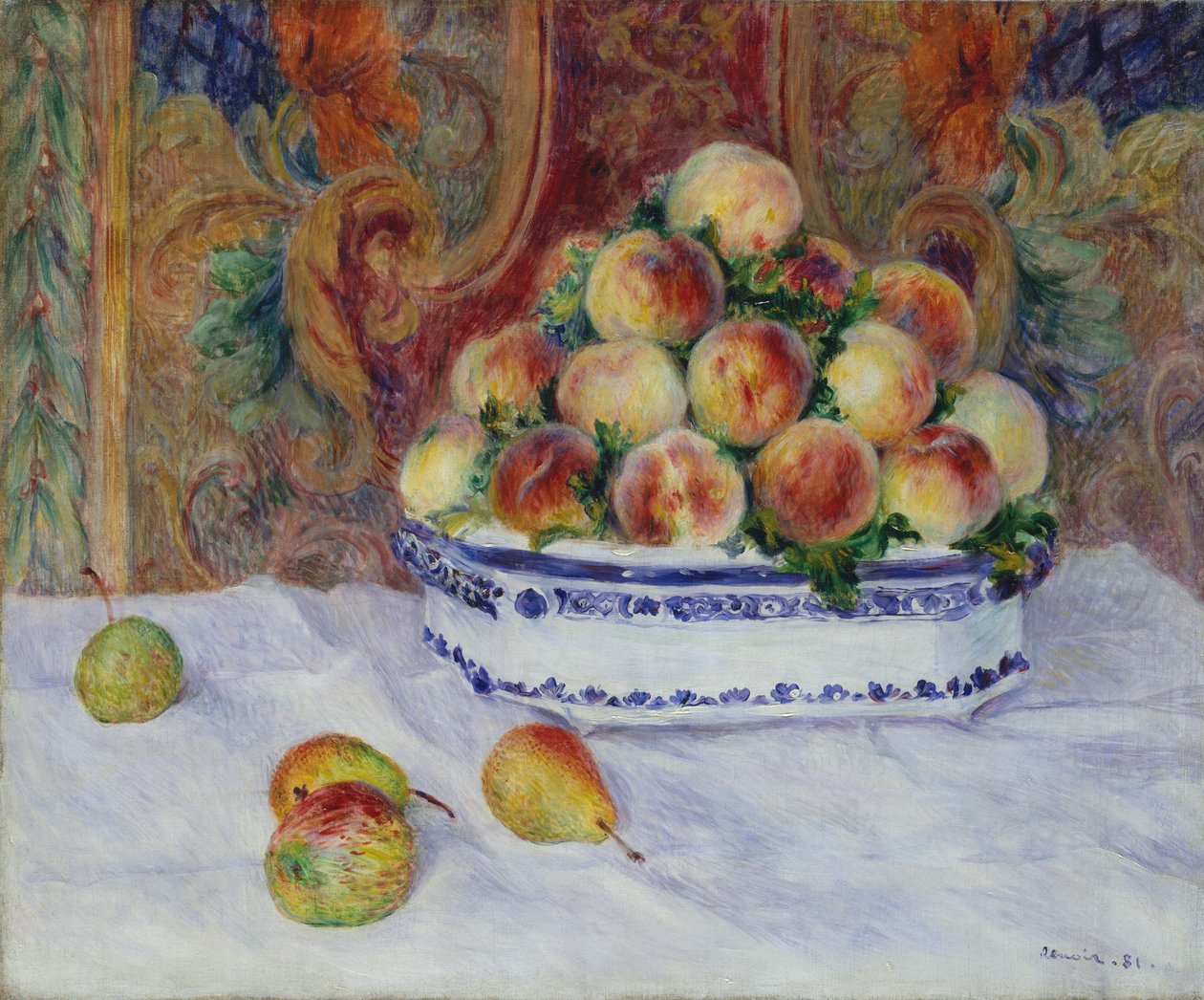 Stilleven met perziken door Pierre Auguste Renoir