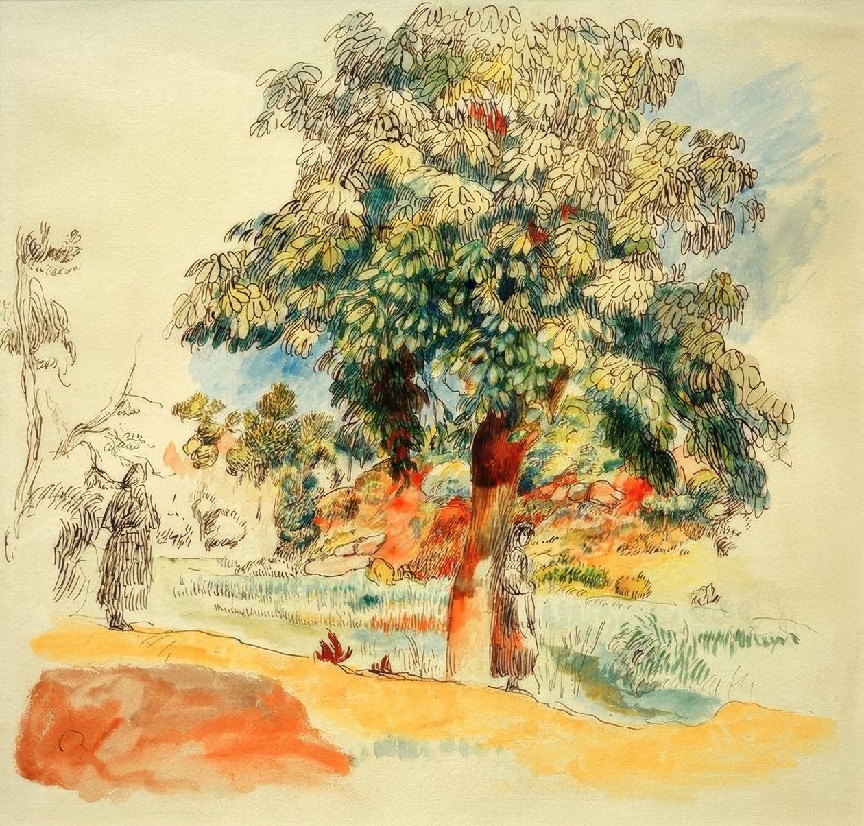 Zuidelijk landschap door Pierre Auguste Renoir