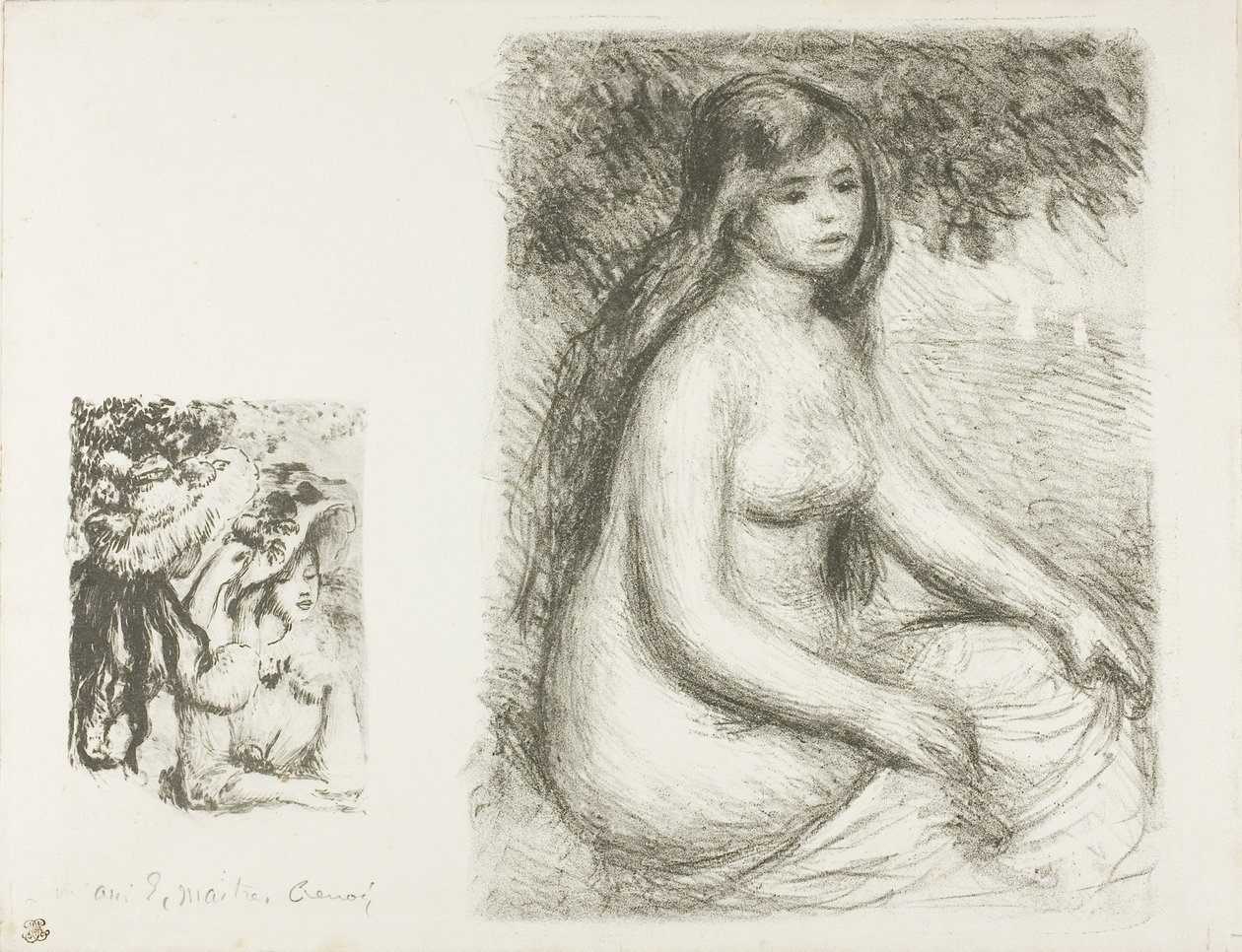 De Vastgepinde Hoed en de Badende door Pierre Auguste Renoir