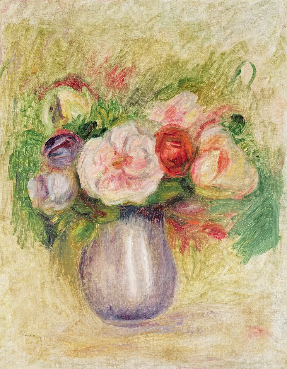 Vaas met Bloemen door Pierre Auguste Renoir