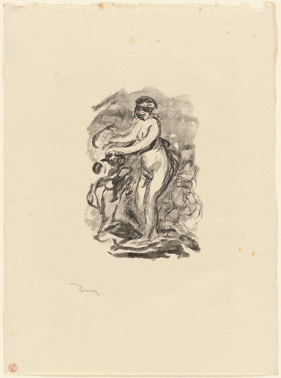 Vrouw met druivenrank, 1e variant door Pierre Auguste Renoir