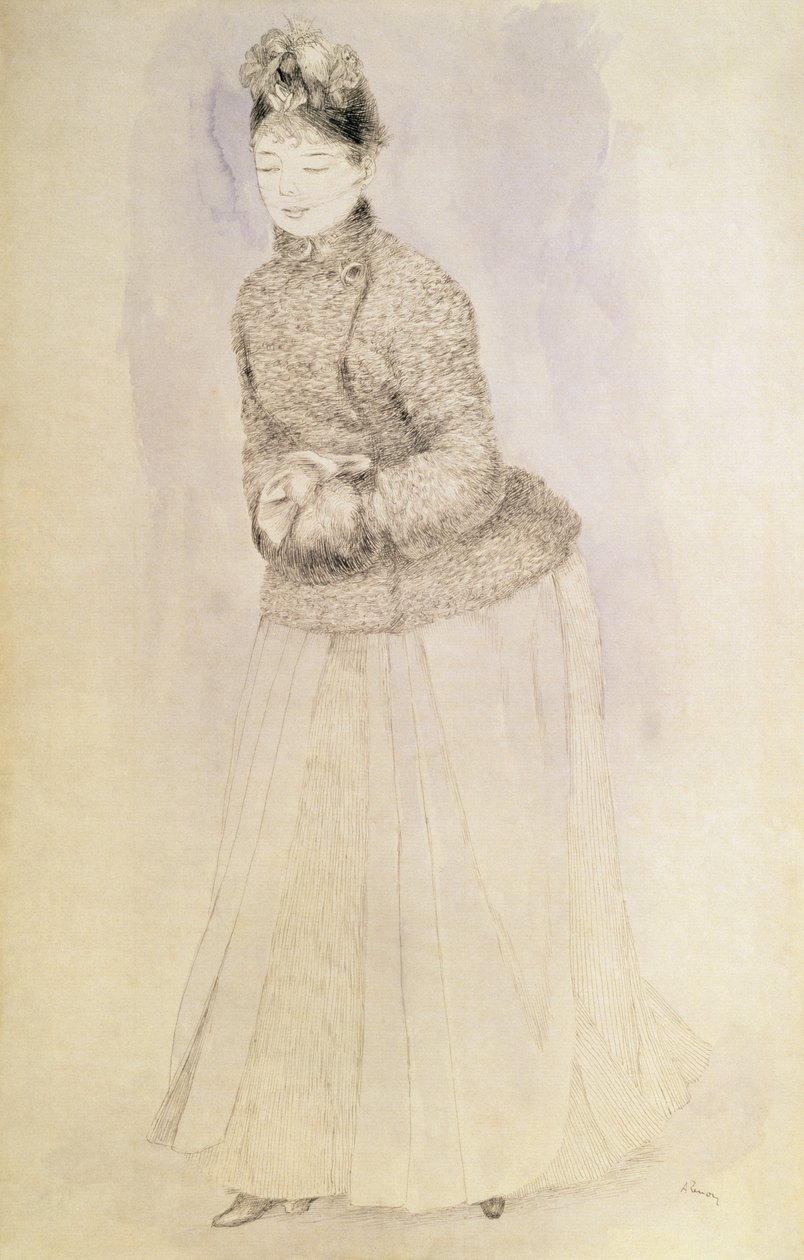 Vrouw met een Muff door Pierre Auguste Renoir