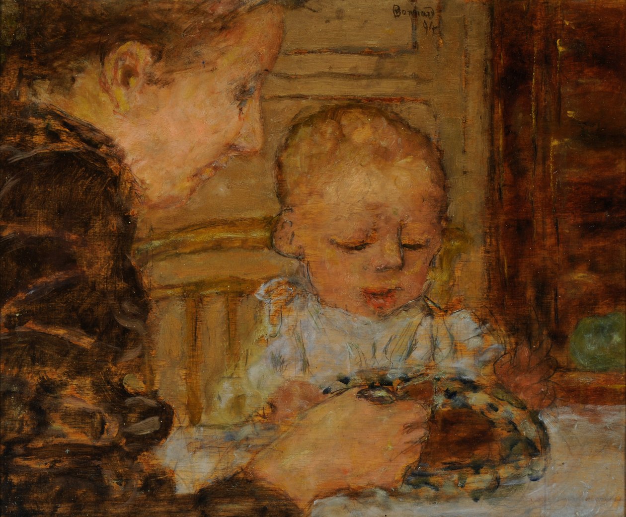 Grootmoeder en kind door Pierre Bonnard