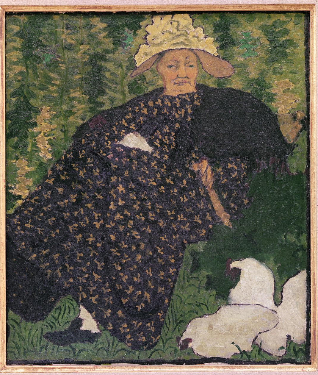 Grootmoeder met kippen, 1890 door Pierre Bonnard