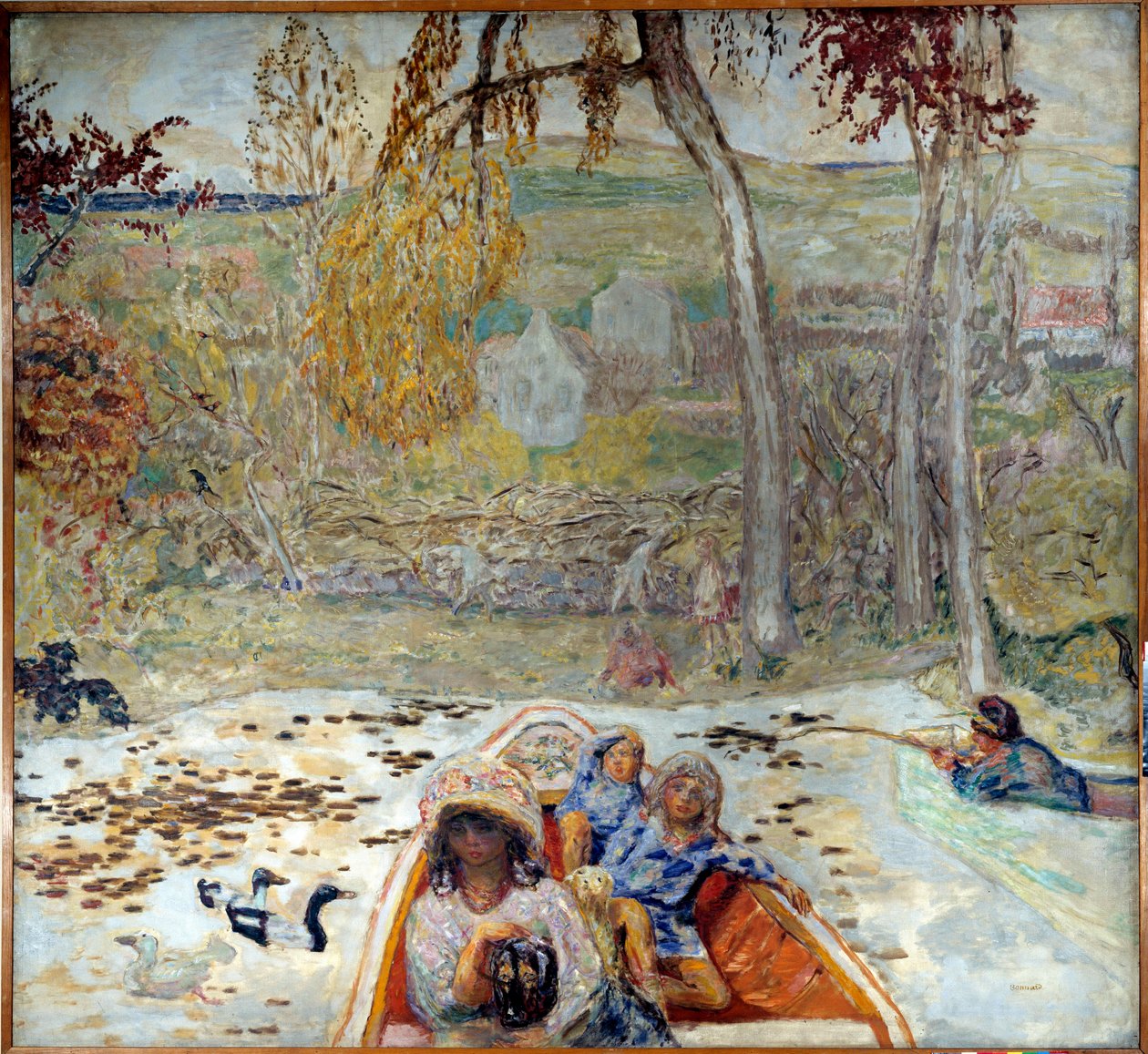 In een boot door Pierre Bonnard