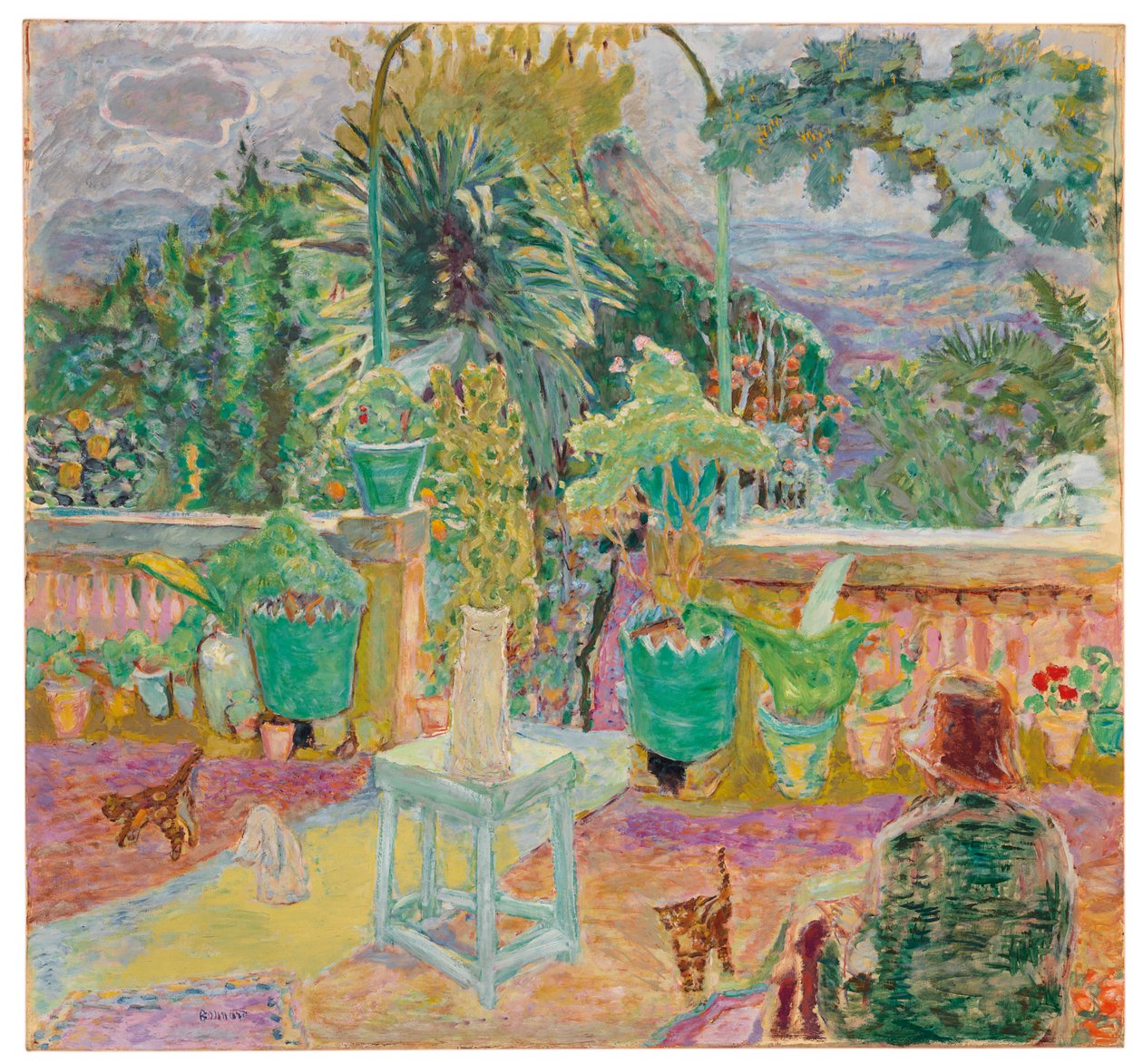 Het Terras of Een Terras in Grasse door Pierre Bonnard